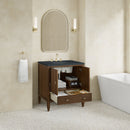James Martin Myrrin 30" Single Bathroom Vanity, Mid-Century Walnut