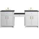 James Martin Bellshire 84" Double Bathroom Vanity, Bright White