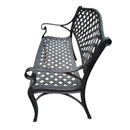 Outdoor Aluminum Modern 40-in Black Patio Bench Loveseat