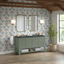 James Martin Breckenridge 60" Double Bathroom Vanity, Smokey Celadon