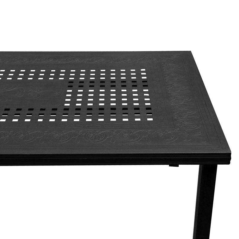 Traditional Outdoor Aluminum 95-in Rectangle Large Patio Dining Table