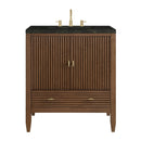James Martin Myrrin 30" Single Bathroom Vanity, Mid-Century Walnut