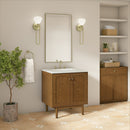 James Martin Laurent 30" Dual Mount Single Bathroom Vanity, Honey Oak