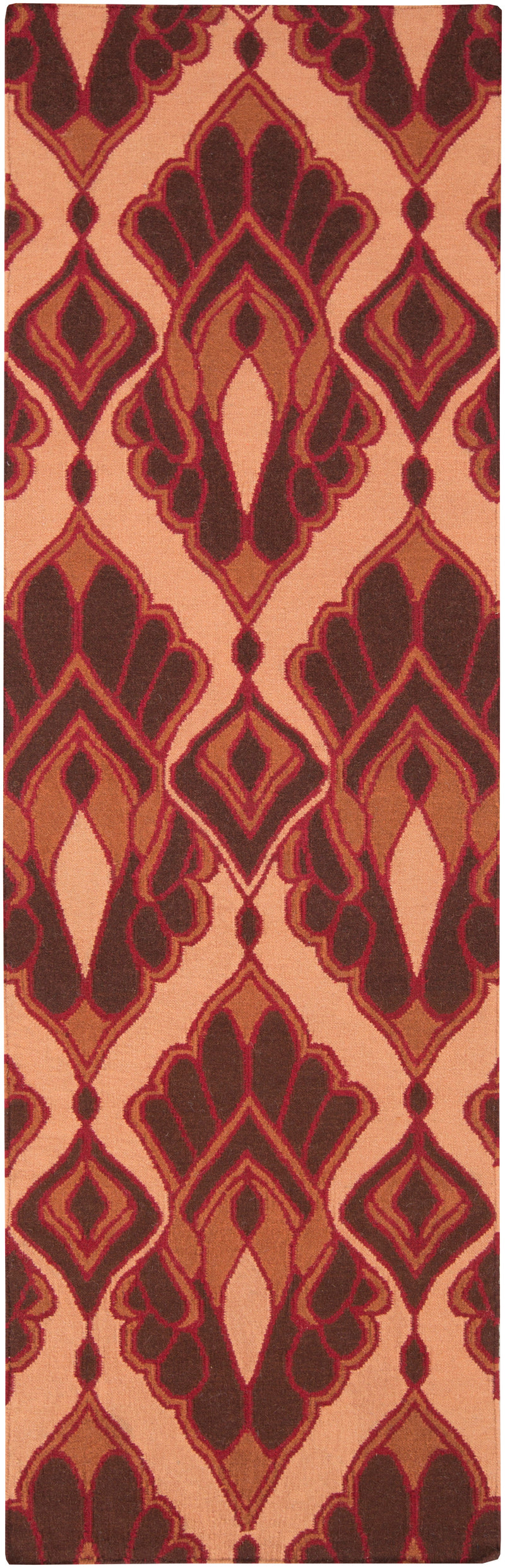 Adeline Global Dark Red/Burnt Orange Area Rug