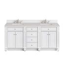 James Martin Bristol 72" Double Bathroom Vanity, Bright White