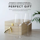 Crystal Bordeaux Glasses & Gold Corkscrew Gift Box Set by Viski