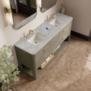 James Martin Lucian 72" Double Bathroom Vanity, Pebble Oak