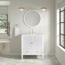 James Martin Myrrin 30" Single Bathroom Vanity, Bright White