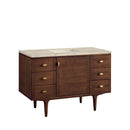 James Martin Amberly 48" Dual Mount Single Bathroom Vanity, Mid-Century Walnut