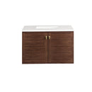 James Martin Amberly 36" Dual Mount Single Bathroom Vanity, Mid-Century Walnut