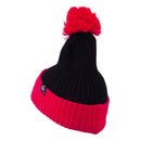 Two Tone Vertical Ribbed Pom Beanie