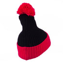 Two Tone Vertical Ribbed Pom Beanie