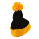 Two Tone Vertical Ribbed Pom Beanie