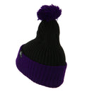 Two Tone Vertical Ribbed Pom Beanie