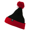 Two Tone Vertical Ribbed Pom Beanie
