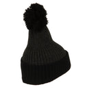 Two Tone Vertical Ribbed Pom Beanie