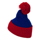 Two Tone Vertical Ribbed Pom Beanie