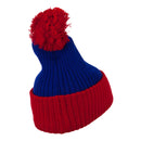 Two Tone Vertical Ribbed Pom Beanie