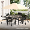 Durable Metal Outdoor Patio Dining Set 7 Piece Rust Resistant