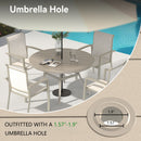 7 Piece Round Patio Dining Set with Stackable Chairs