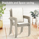 7 Piece Round Patio Dining Set with Stackable Chairs