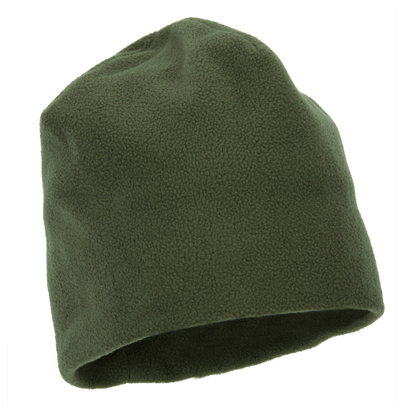 Big Size Vertical Seam Polyester Fleece Short Beanie
