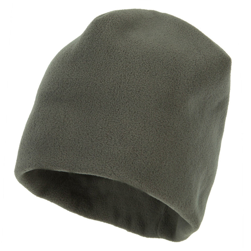 Big Size Vertical Seam Polyester Fleece Short Beanie