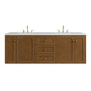 James Martin Laurent 72" Dual Mount Double Bathroom Vanity, Honey Oak