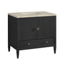 James Martin Myrrin 36" Single Bathroom Vanity, Carbon Oak