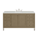 James Martin Chicago 60" Single Bathroom Vanity, Walnut Whisper