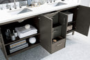 James Martin Metropolitan 72" Dual Mount Double Bathroom Vanity, Silver Oak