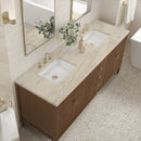 James Martin Myrrin 72" Double Bathroom Vanity, Mid-Century Walnut