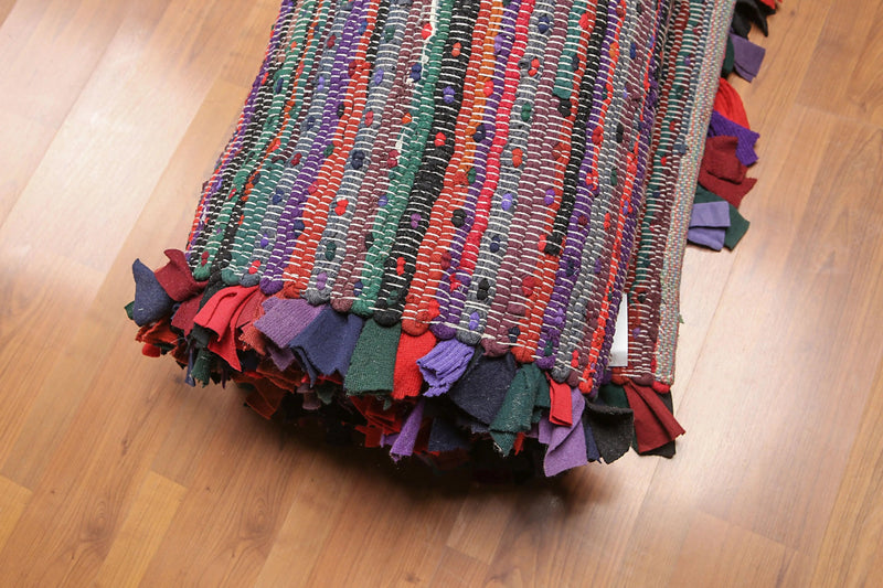 6x9 Black Burgundy Handmade 100% Wool Boho Modern Oriental Area Rug