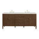 James Martin Myrrin 72" Double Bathroom Vanity, Mid-Century Walnut
