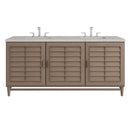 James Martin Portland 72" Double Bathroom Vanity, Whitewashed Walnut
