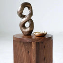 Sarp Handmade Solid Beech Wood Round Side Table And Stool