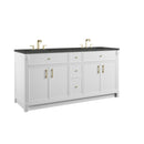 James Martin Bellshire 72" Double Bathroom Vanity, Bright White