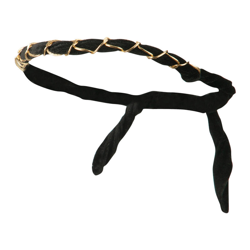 Velvet Headband Wrap with Chain