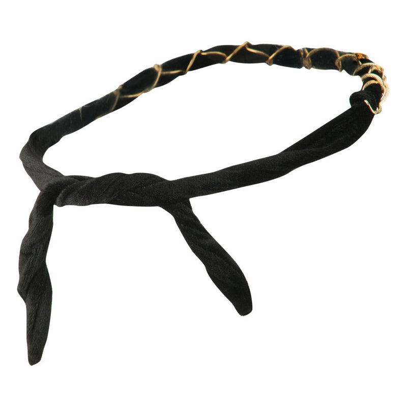 Velvet Headband Wrap with Chain