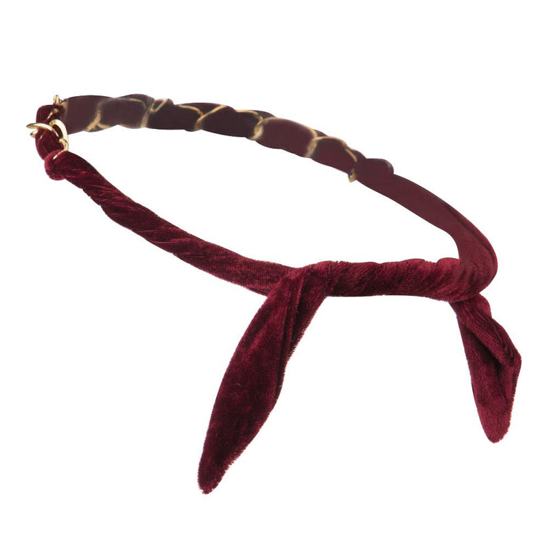 Velvet Headband Wrap with Chain
