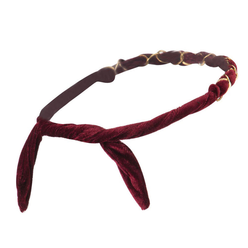 Velvet Headband Wrap with Chain