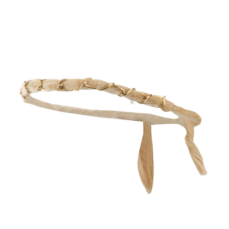 Velvet Headband Wrap with Chain