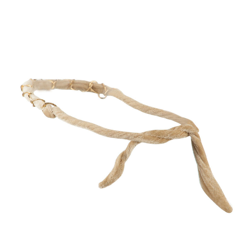 Velvet Headband Wrap with Chain