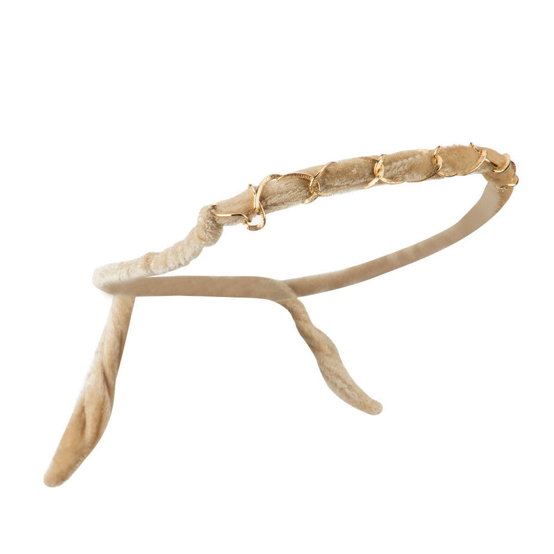 Velvet Headband Wrap with Chain