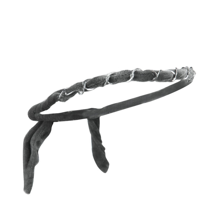 Velvet Headband Wrap with Chain