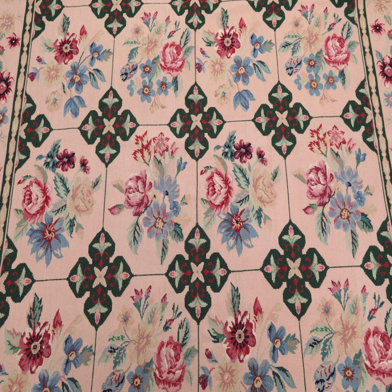 5'9" x 8'9" Hand Woven Traditional French Aubusson Needlepoint Area Rug Apricot