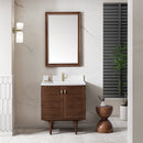 James Martin Amberly 30" Dual Mount Single Bathroom Vanity, Mid-Century Walnut