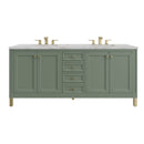 James Martin Chicago 72" Double Bathroom Vanity, Smokey Celadon