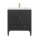 James Martin Myrrin 30" Single Bathroom Vanity, Carbon Oak