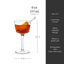 Raye Angled Crystal Nick & Nora Glasses Set of 2 by Viski